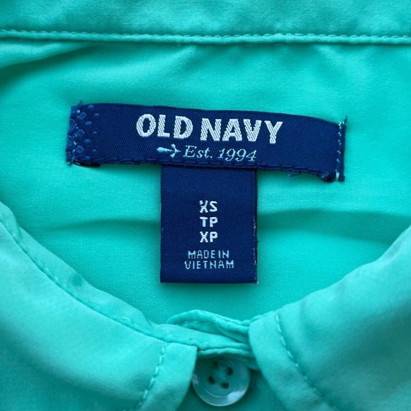 Old Navy Women Top Shirt Long Sleeve Collared Shirt Green Size XS - Picture 9 of 10